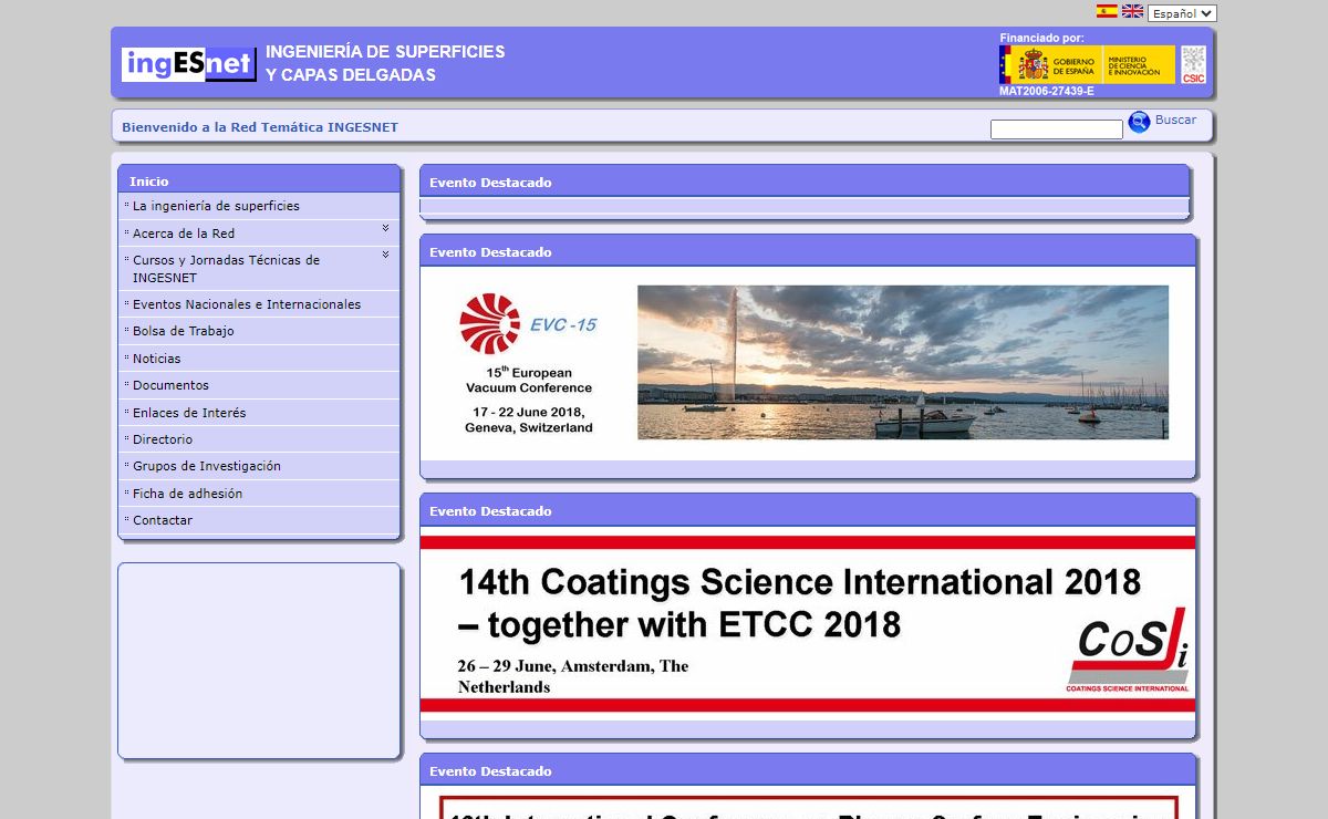Red Tematica: Ingeniería de superficies y capas delgadas