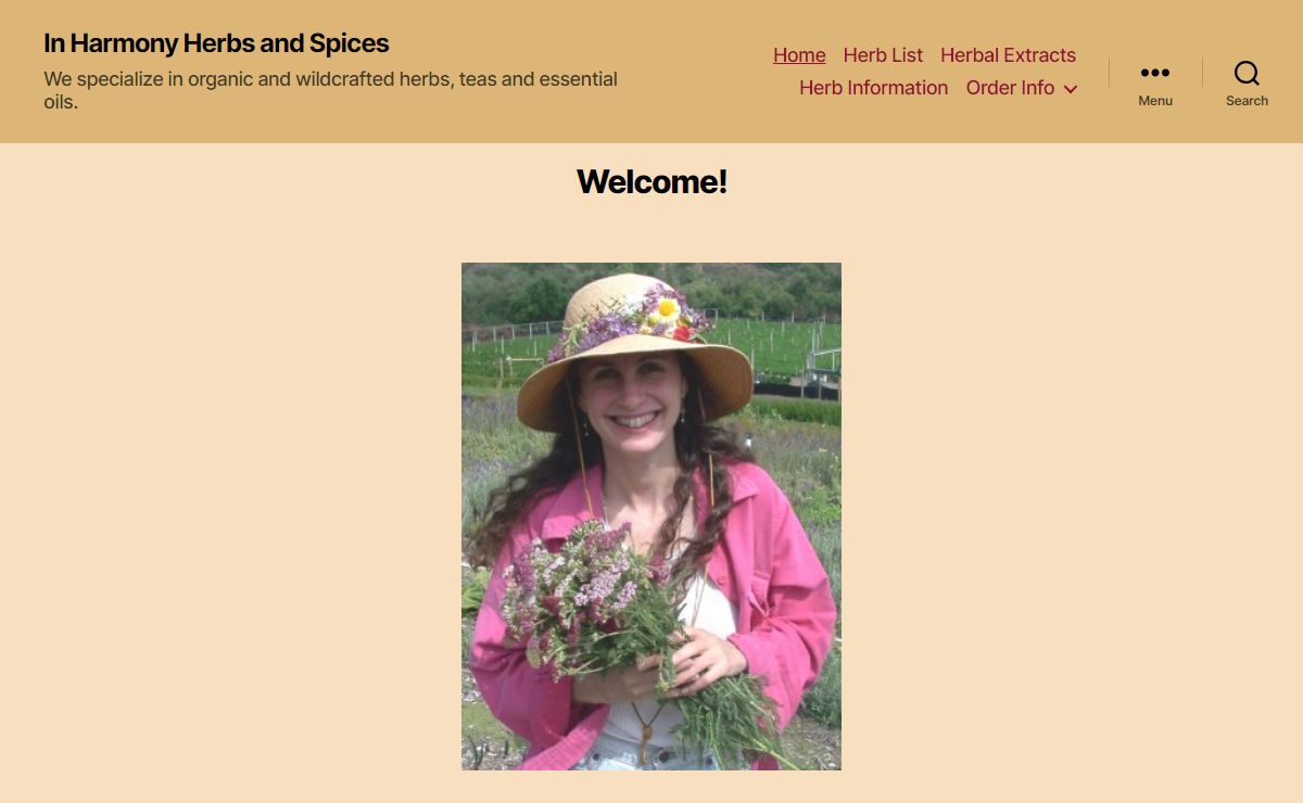 In Harmony Herbs and Spices – We specialize in organic and wildcrafted herbs, teas and essential oils.