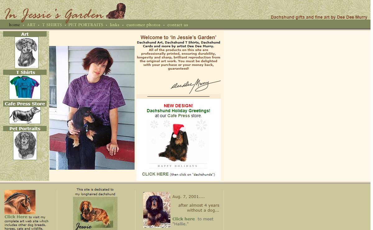 In Jessie's Garden - Dachshund gifts and fine art by Dee Dee Murry 