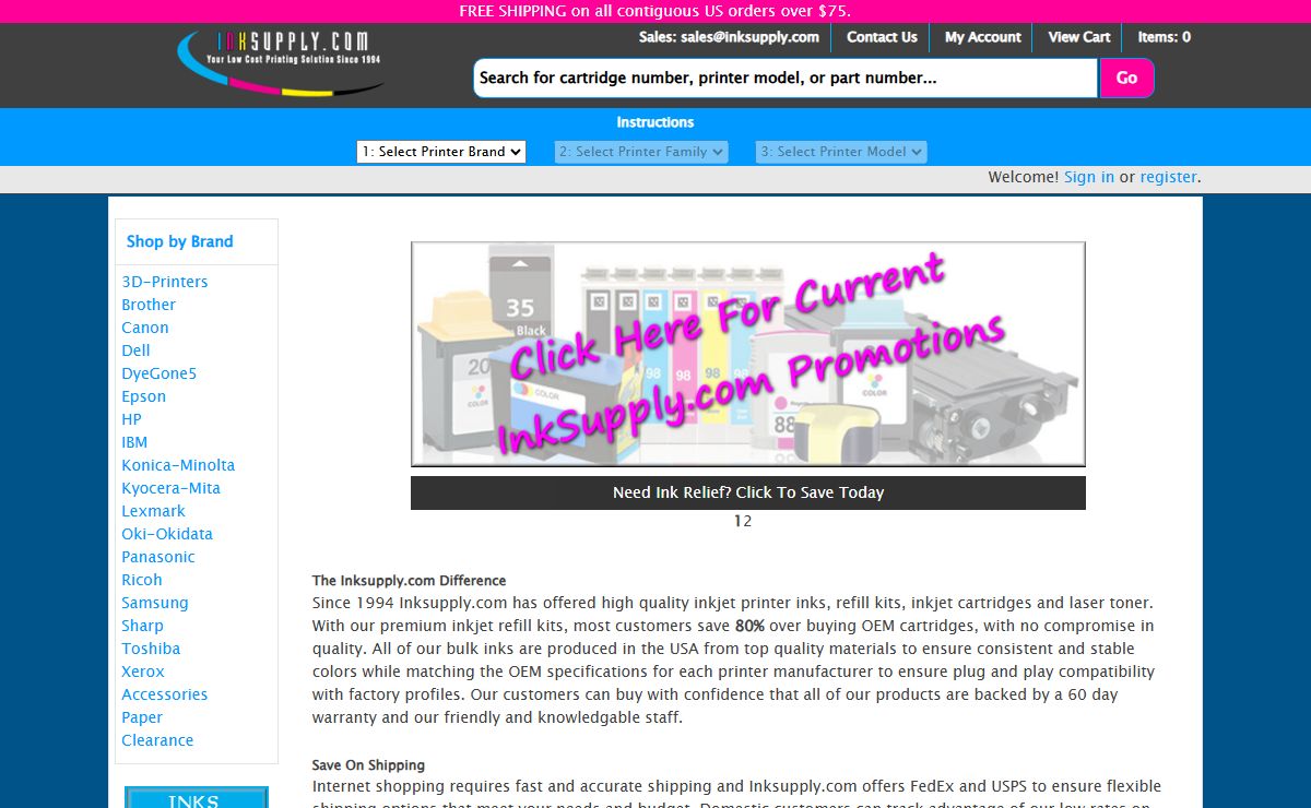 Printer Ink Refill Kits, Bulk Ink, Cartridges, and Toner -InkSupply