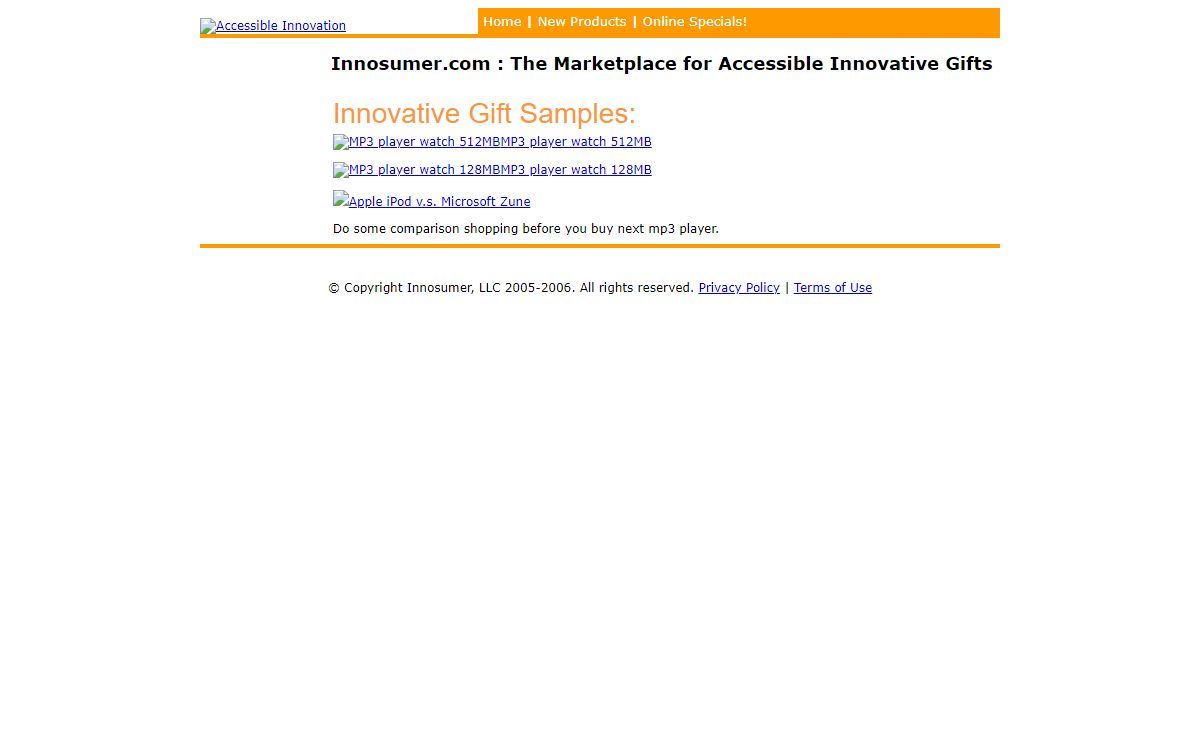 Innosumer.com : The Marketplace for Accessible Innovative Consumer Electronics Products and MP3 Players