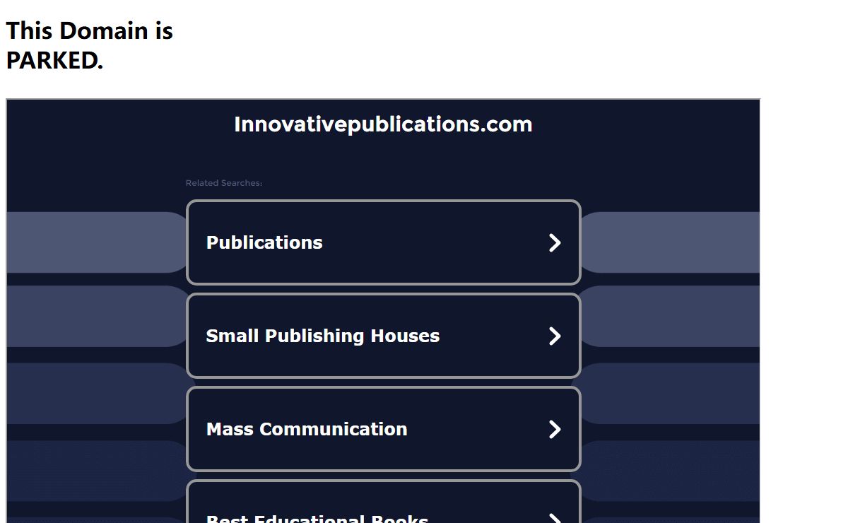 Welcome innovativepublications.com