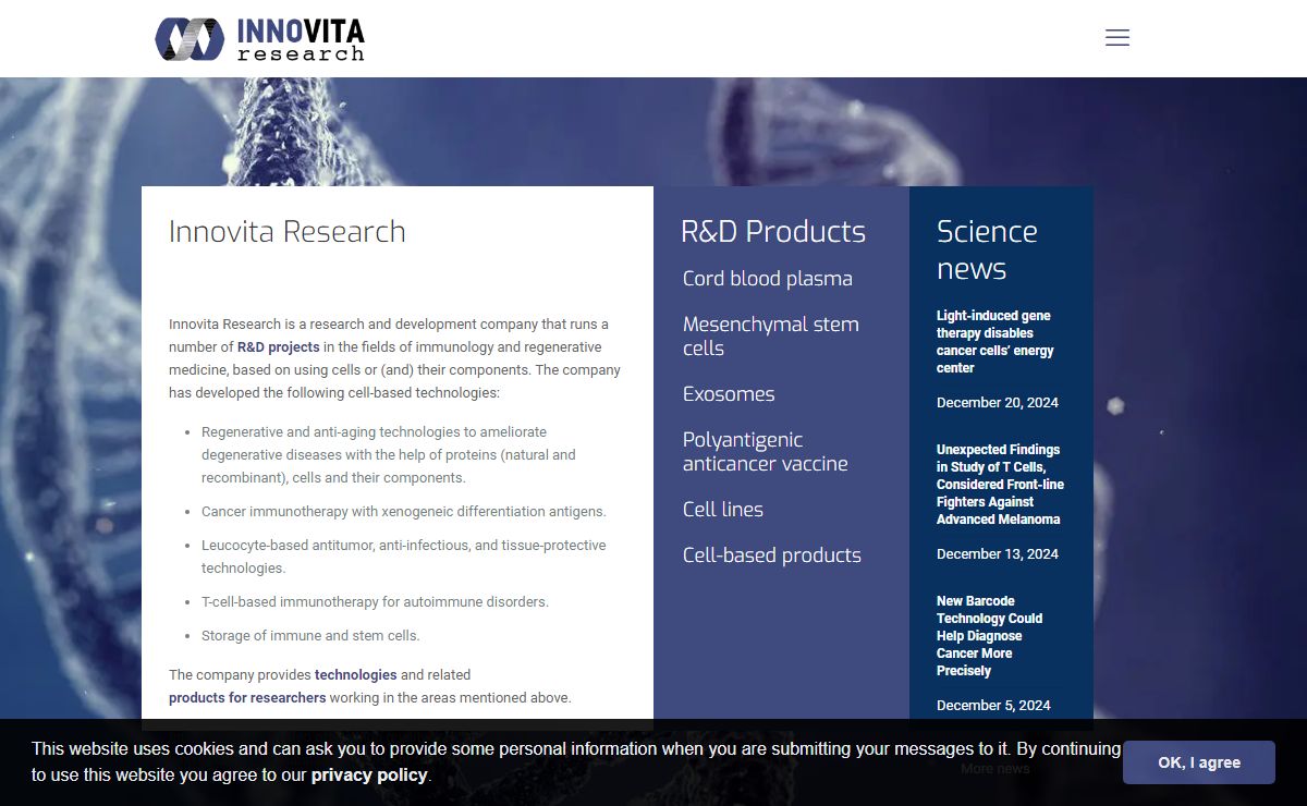 Innovita Research – Anti-aging, immunotherapy, regenerative medicine