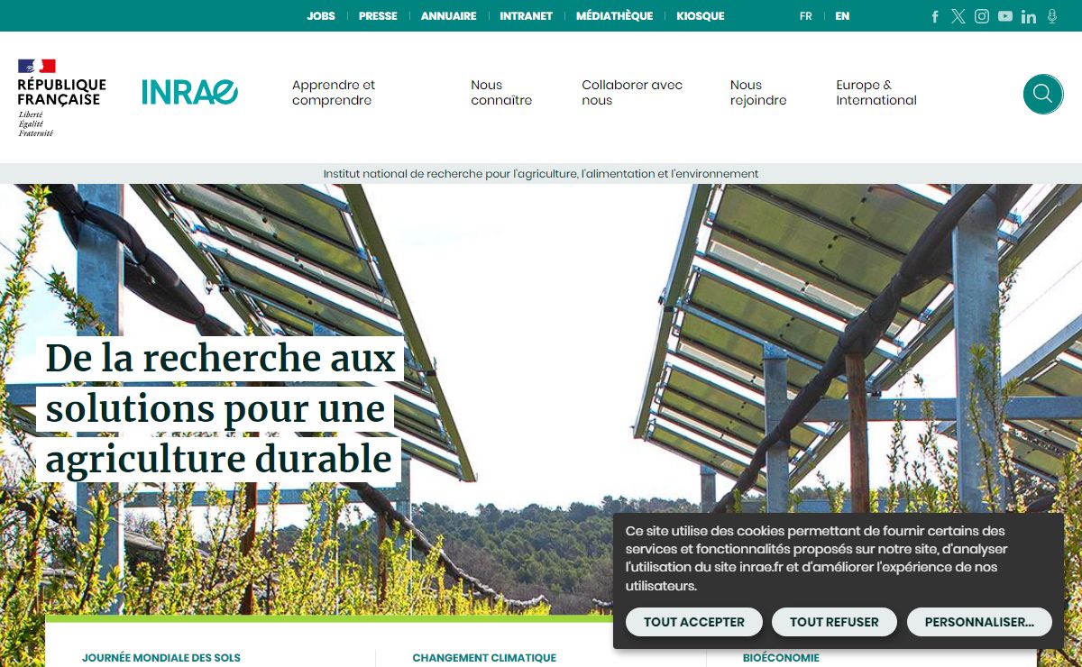 INRAE : recherches pour l'agriculture, l'alimentation et l'environnement