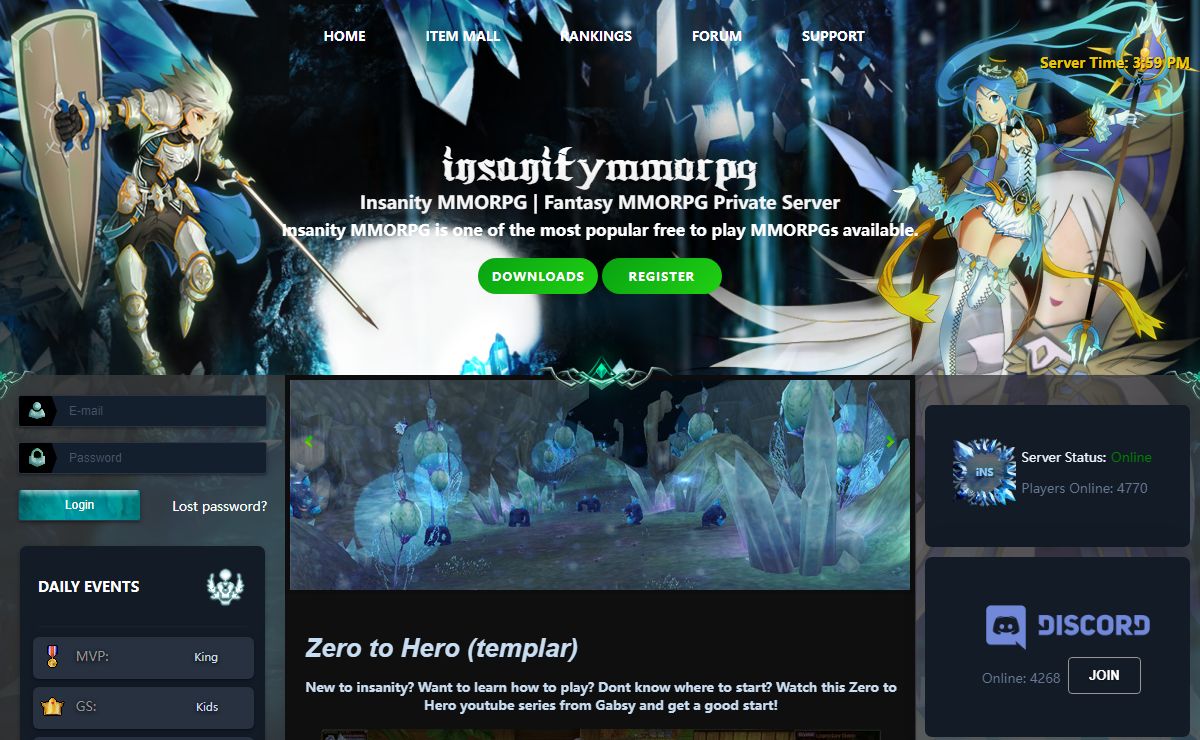 Insanity MMORPG | Fantasy MMORPG Free Private Server