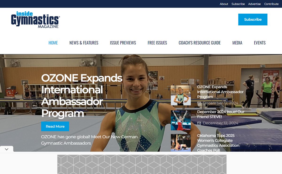 Inside Gymnastics Magazine | Gymnastics magazine featuring athlete interviews, event coverage, video segments, photo galleries and news from the world's favorite Olympic sport.