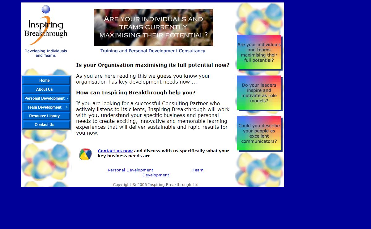 Inspiring Breakthrough Ltd - Personal Team Development Training Consultants