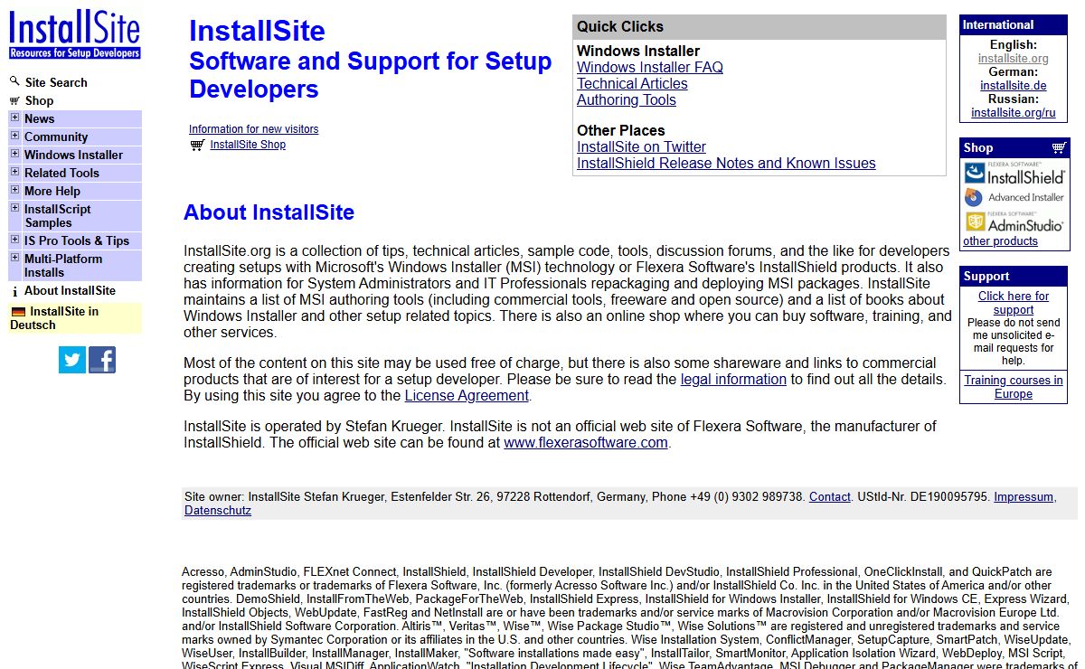 InstallSite: Resources for Setup Developers