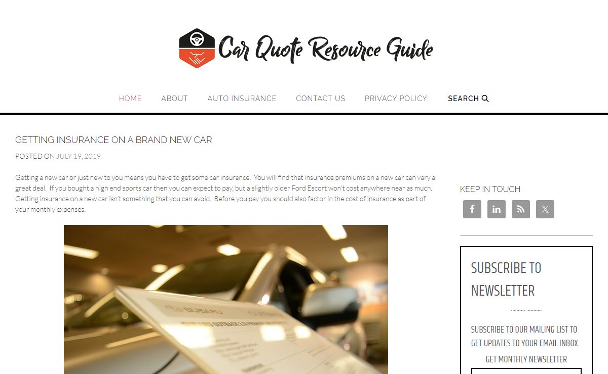 Car Quote Resource Guide -