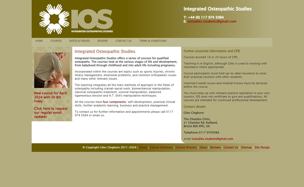 Integrated Osteopathic Studies - Continuing Professional Development Courses for graduate Osteopaths