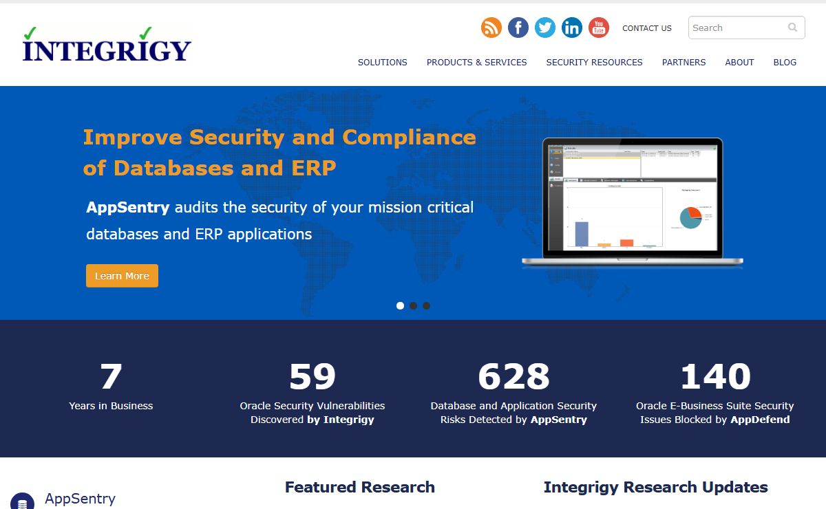 Integrigy | Oracle Database Security Oracle E-Business Suite Security