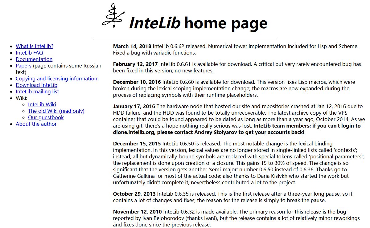 The InteLib home page