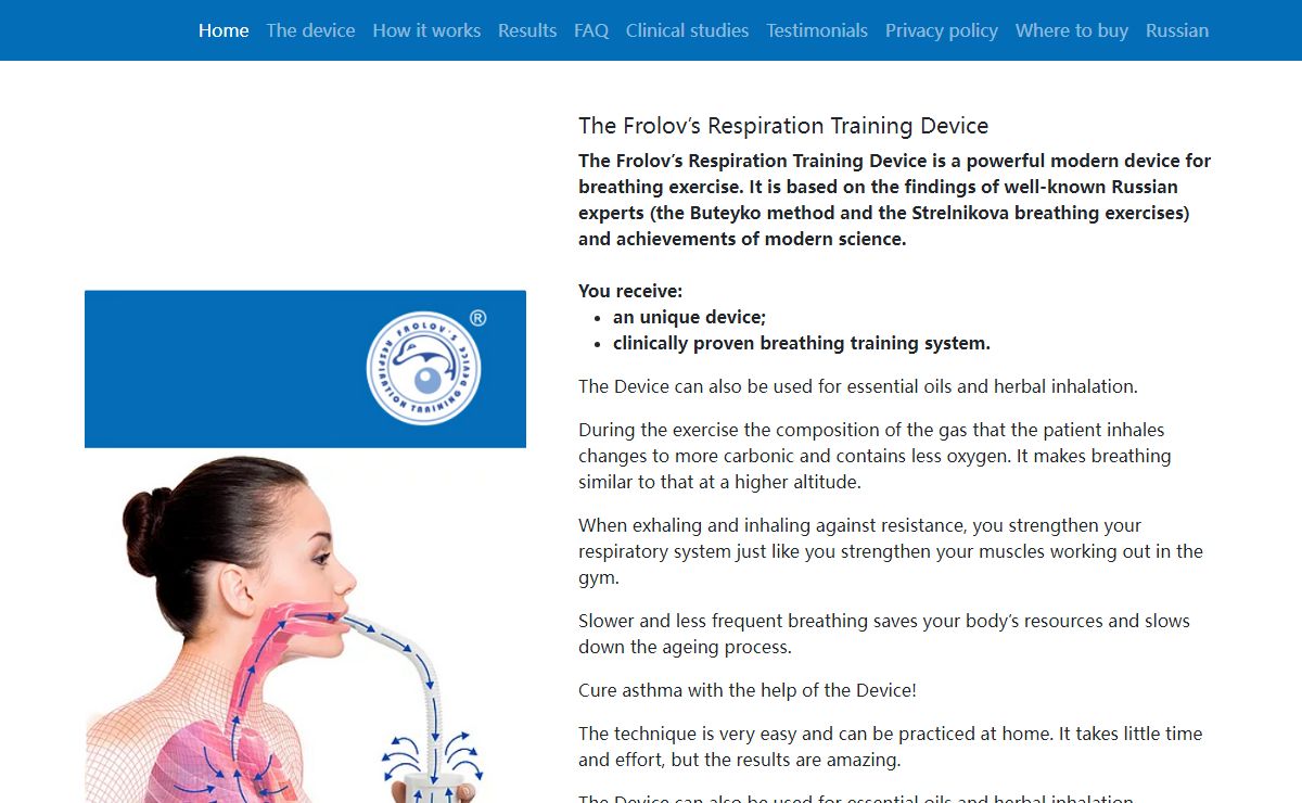 Frolov’s Respiration Training Device | Home