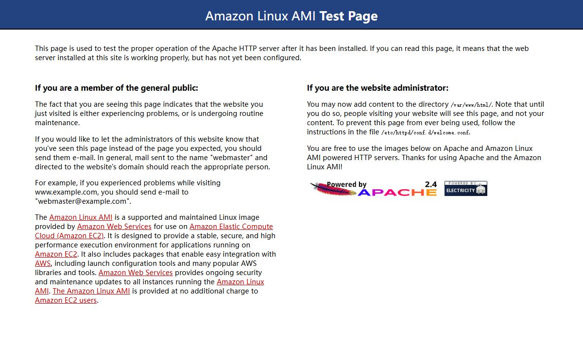 Test Page for the Apache HTTP Server on the Amazon Linux AMI