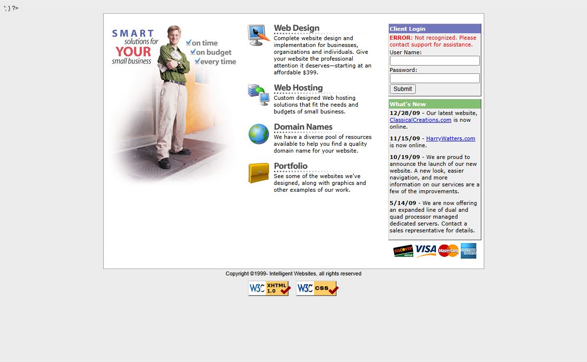 Intelligent Websites - Web Design Hosting Graphics Programming Promotion Domain Names