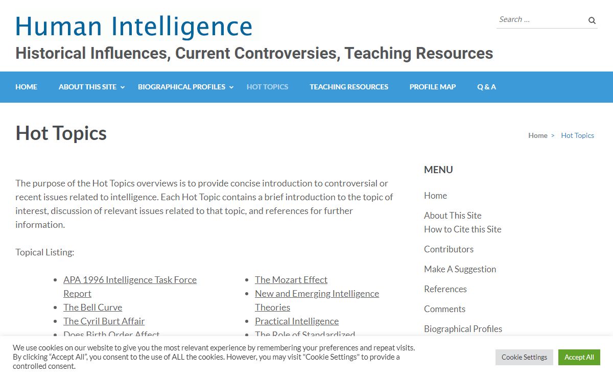 Hot Topics – Historical Influences, Current Controversies, Teaching Resources