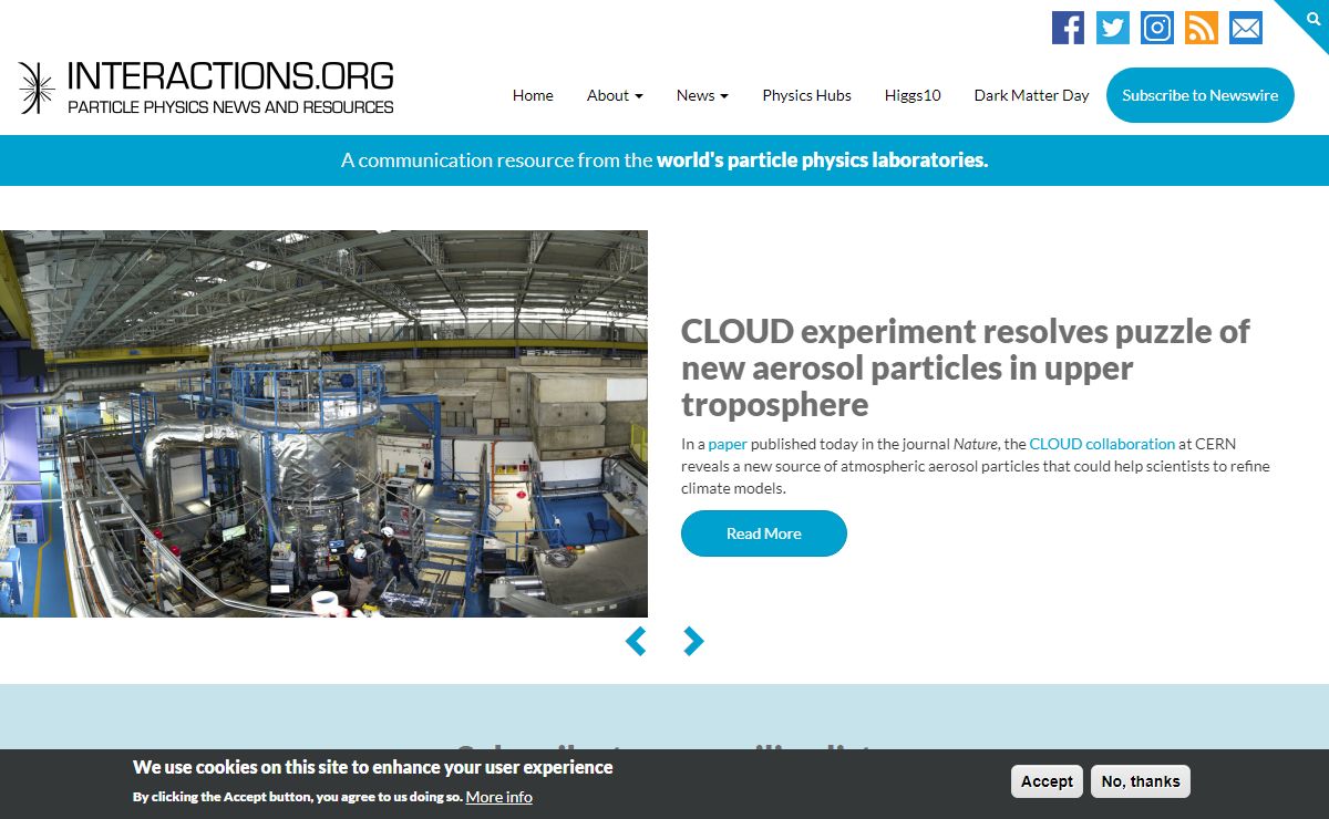 Interactions.org - Particle physics, high energy physics, news and resources
