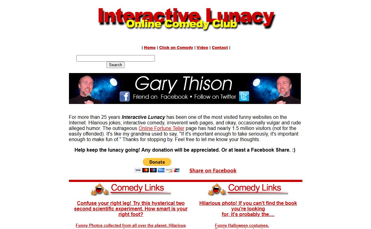 Jokes - Comedy - Humor - Funny Web Pages - Interactive Comedy - Funny Websites