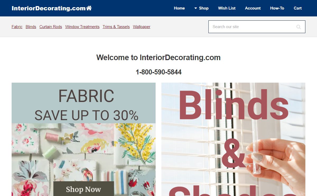 Interior Decorating Fabric, Wallpaper, Curtain Rods and Blinds | InteriorDecorating.com
