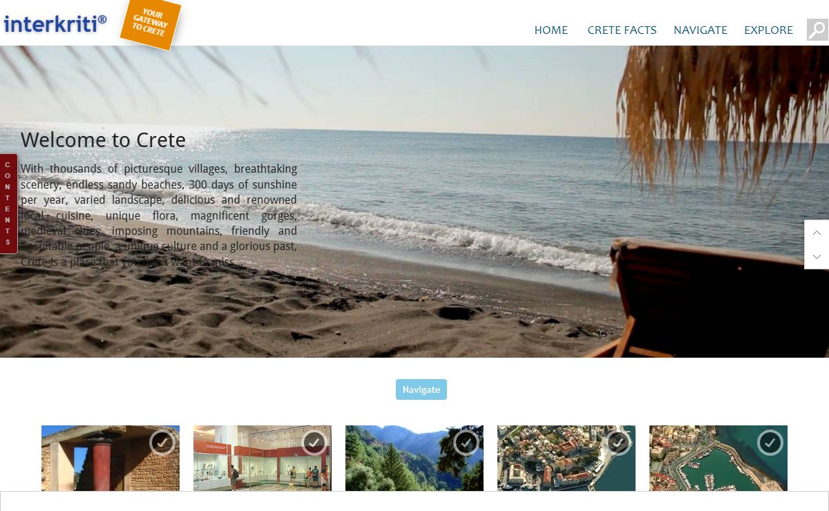 Interkriti guide to Crete, plan your holidays on Crete, find Hotels & Apartments in Crete, Rent a Car, Travel Information, Sightseeing