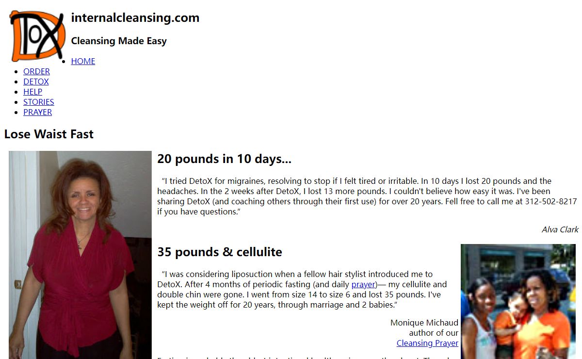 Cleansing for weight loss, reduced cellulite and cravings.