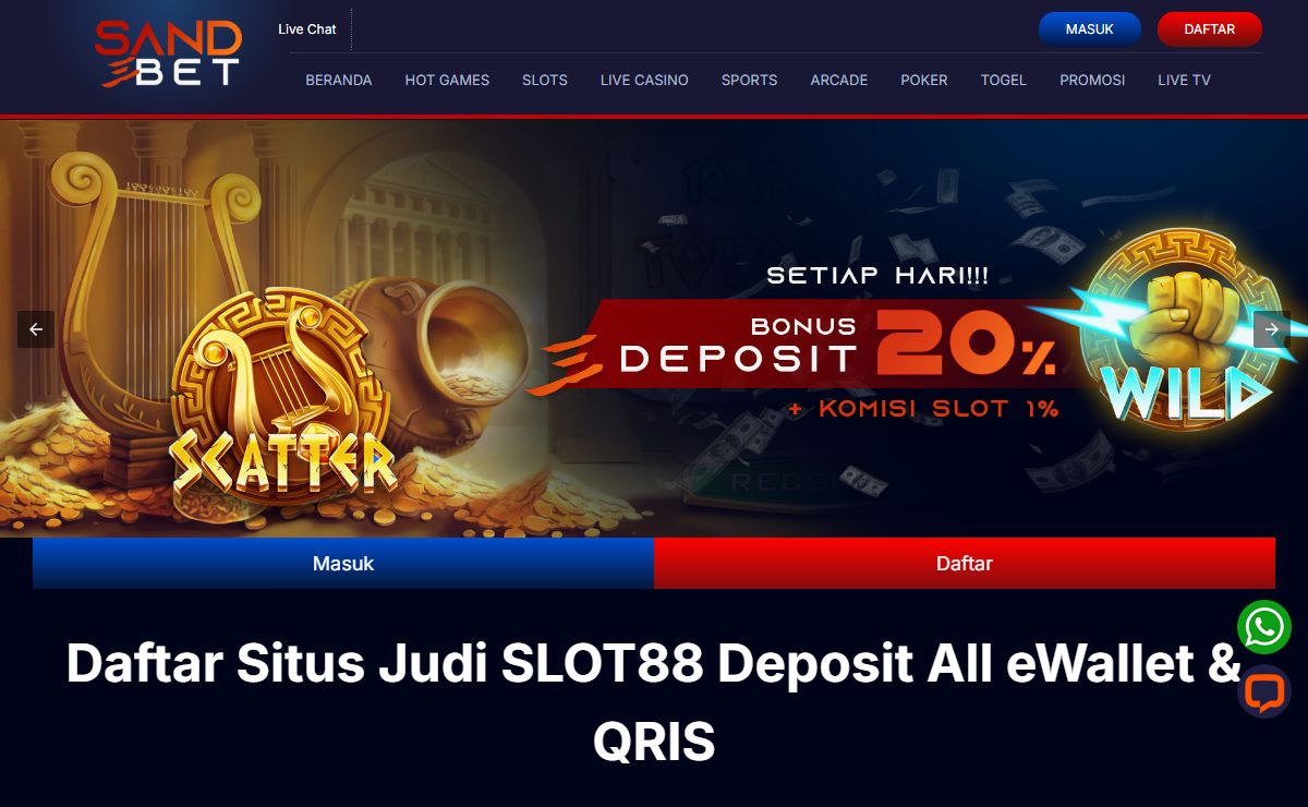 SANDBET: Daftar Situs Judi SLOT88 Deposit All eWallet & QRIS