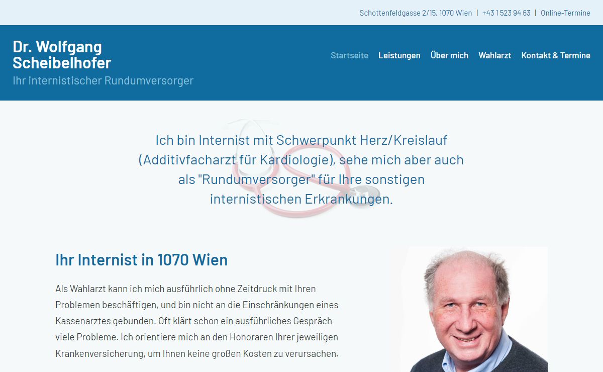 Dr. Wolfgang Scheibelhofer • Internist in 1070 Wien