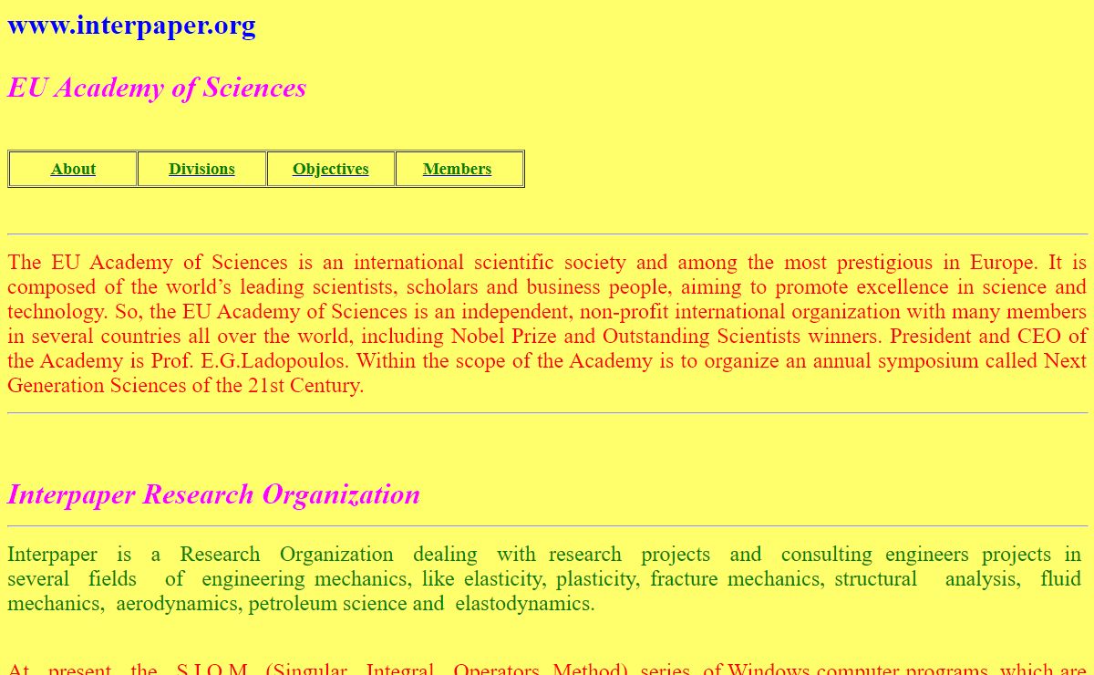 Interpaper Research Organization - EU Academy of Sciences