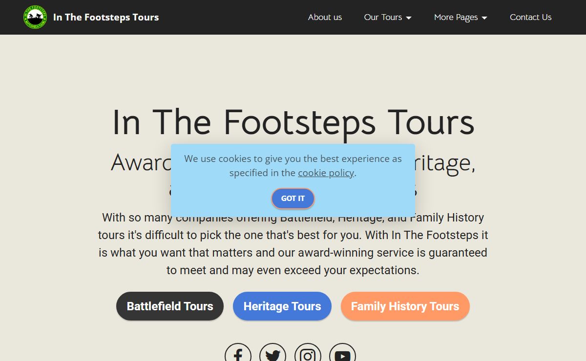 Award-winning tours by In The Footsteps