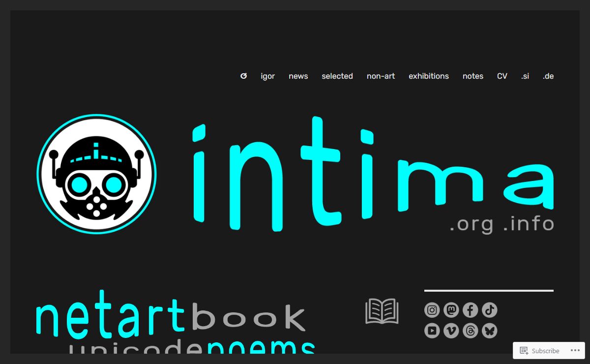 intima • Igor Štromajer – intima.info • intima.org • a=tF² • └⦿✚⦿┘ • Igor Štromajer