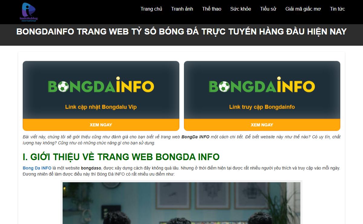Bongdainfo trang web tỷ số bóng đá trực tuyến hàng đầu hiện nay
