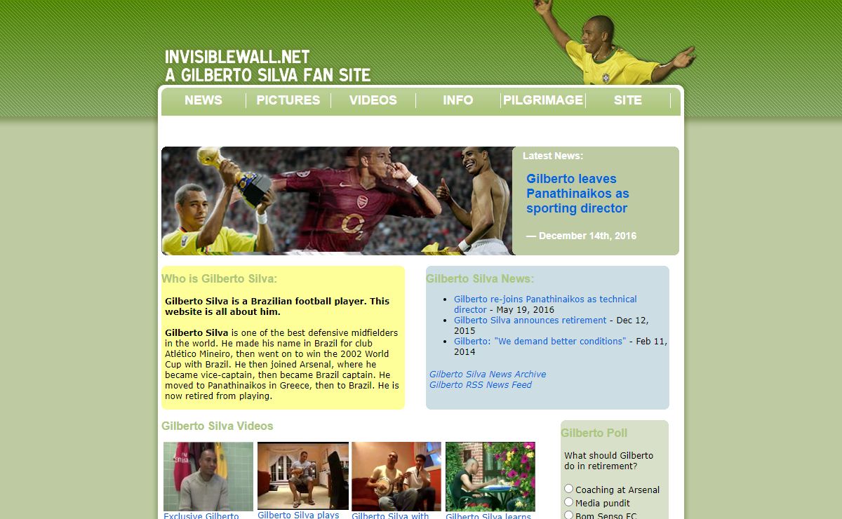 Gilberto Silva Website - Invisiblewall.net