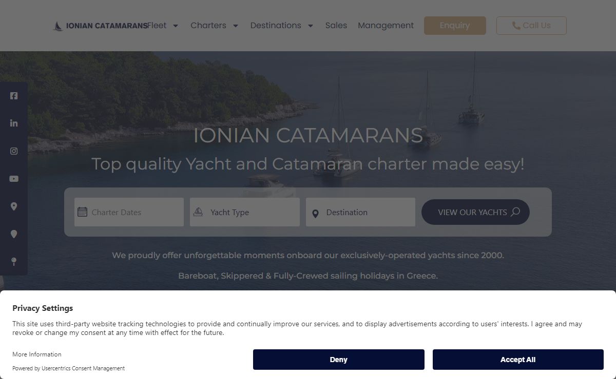 Ionian Catamarans - Luxury Yacht Charter Fleet in the Ionian Islands
