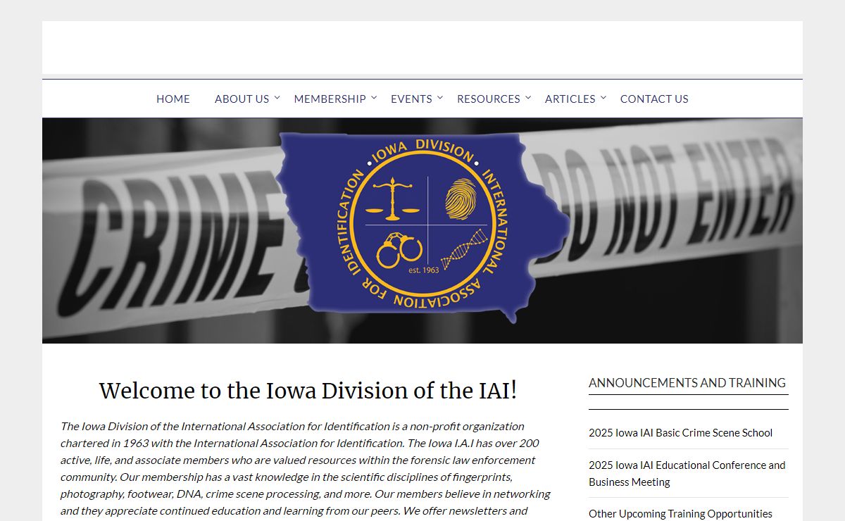 Iowa Division of the International Association for Identification – Since 1963