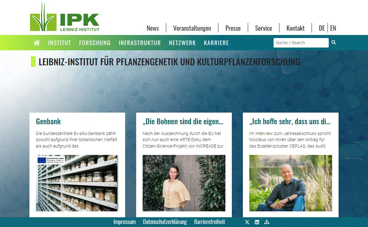Leibniz-Institut für Pflanzengenetik und Kulturpflanzenforschung - Leibniz-Institut (IPK)