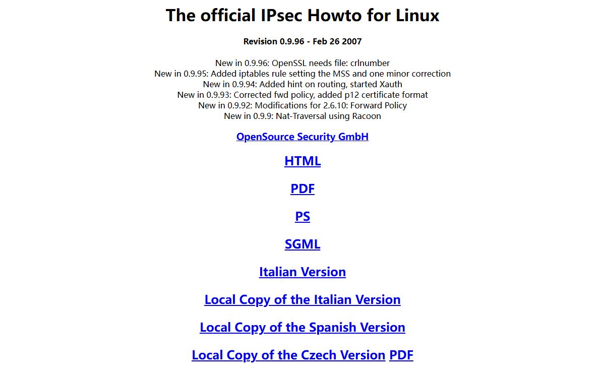 The official IPsec Howto for Linux