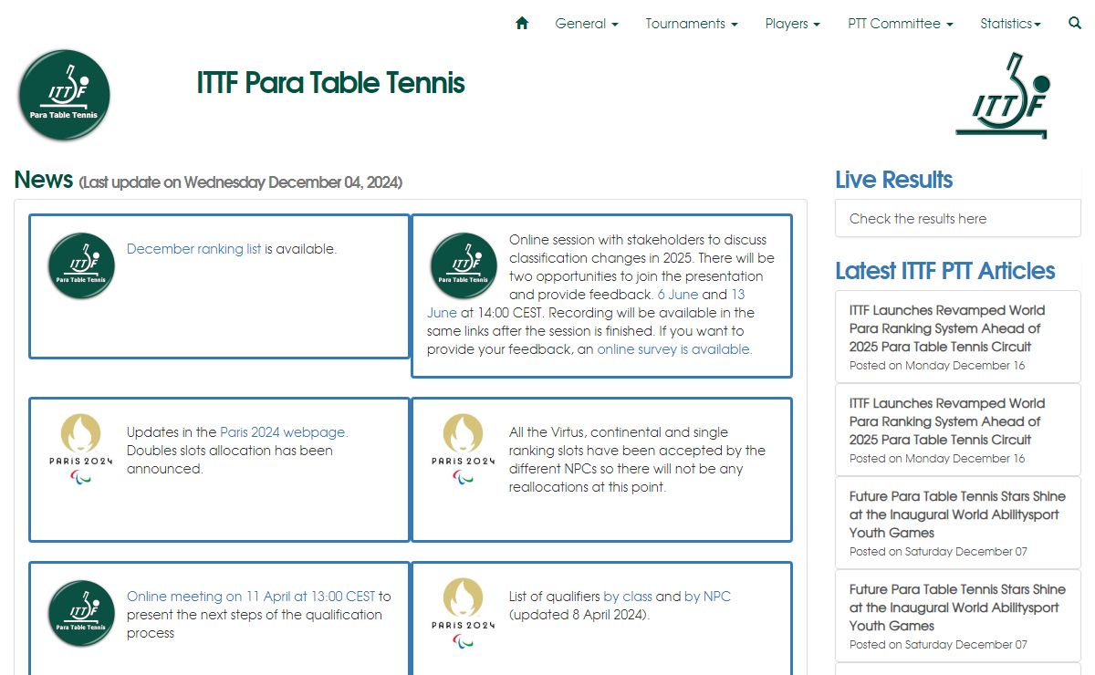 ITTF Para Table Tennis