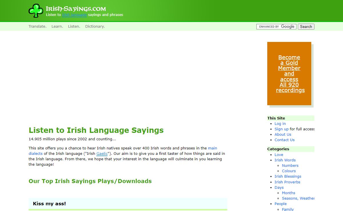 Irish Sayings - Gaelic Sayings in the Irish Language