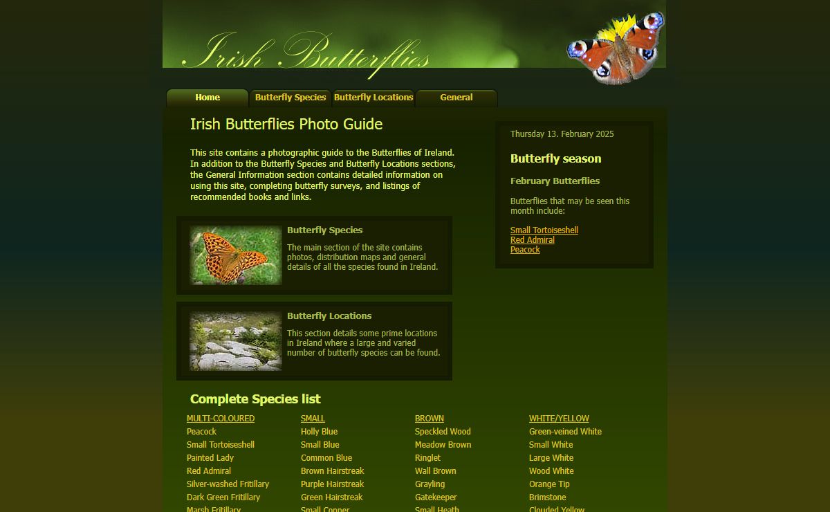 Irish Butterflies - Photo Guide to the Butterflies of Ireland