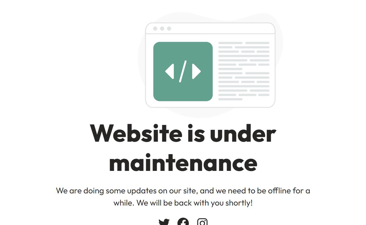 Maintenance Page