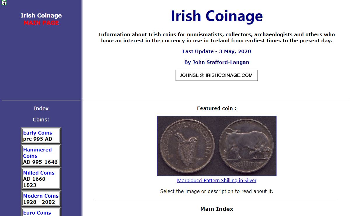 Irish Coinage - Main Page