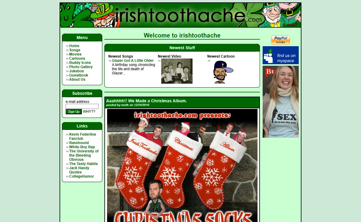 irishtoothache - funny songs - funny videos - funny cartoons - funny shit - ALL FREE!