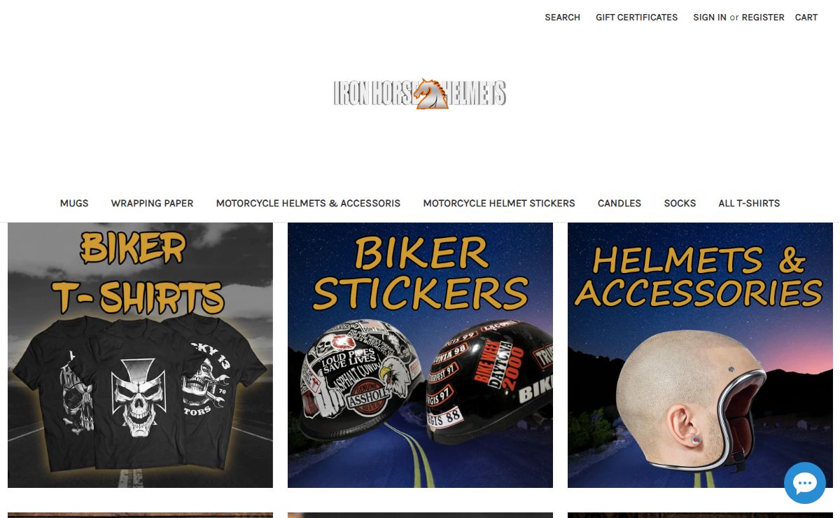 Iron Horse Motorcycle Helmets - Biker Masks - Biker Shirts - Novelty Helmets