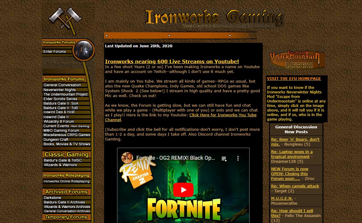 Ironworks Gaming Forum - Main Page