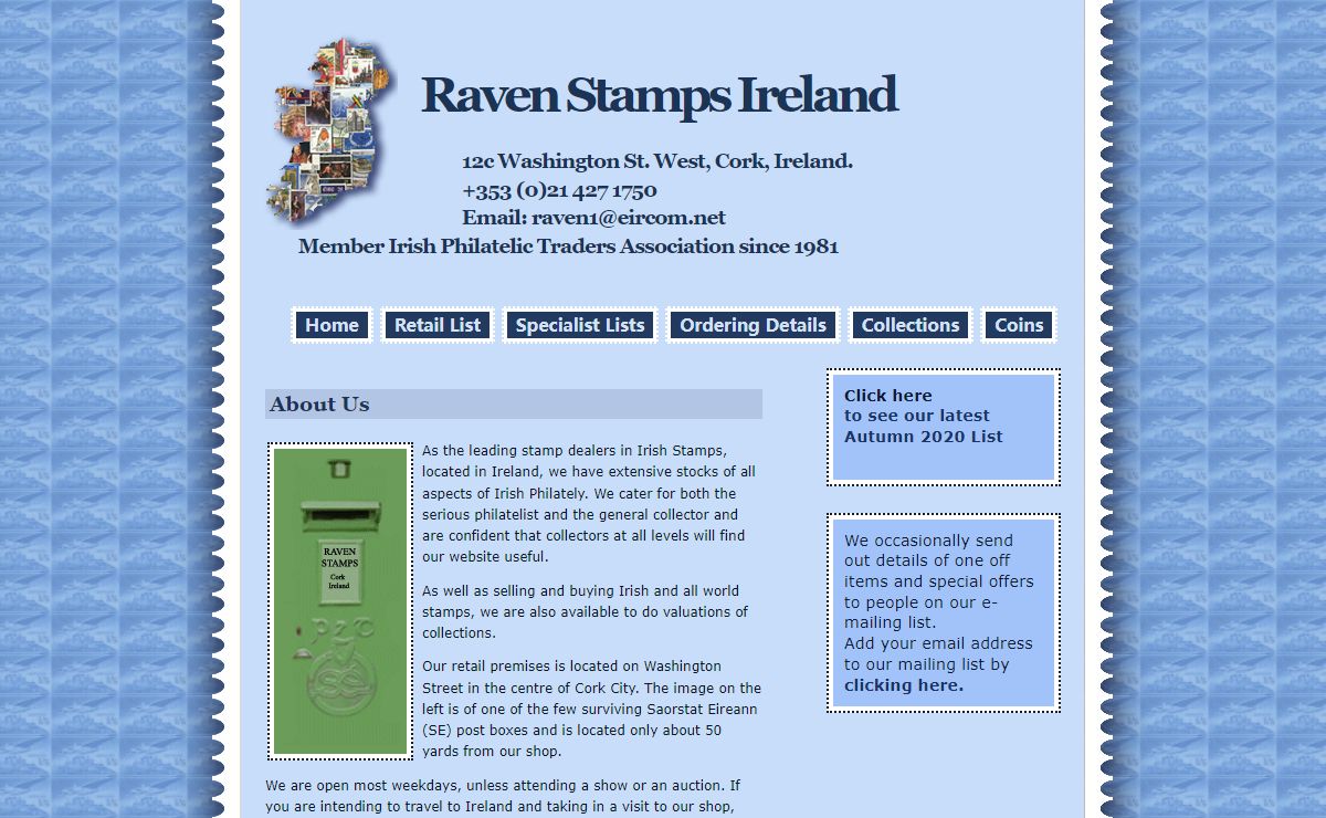 Irish Stamps, Raven Stamps Ireland - Homepage
