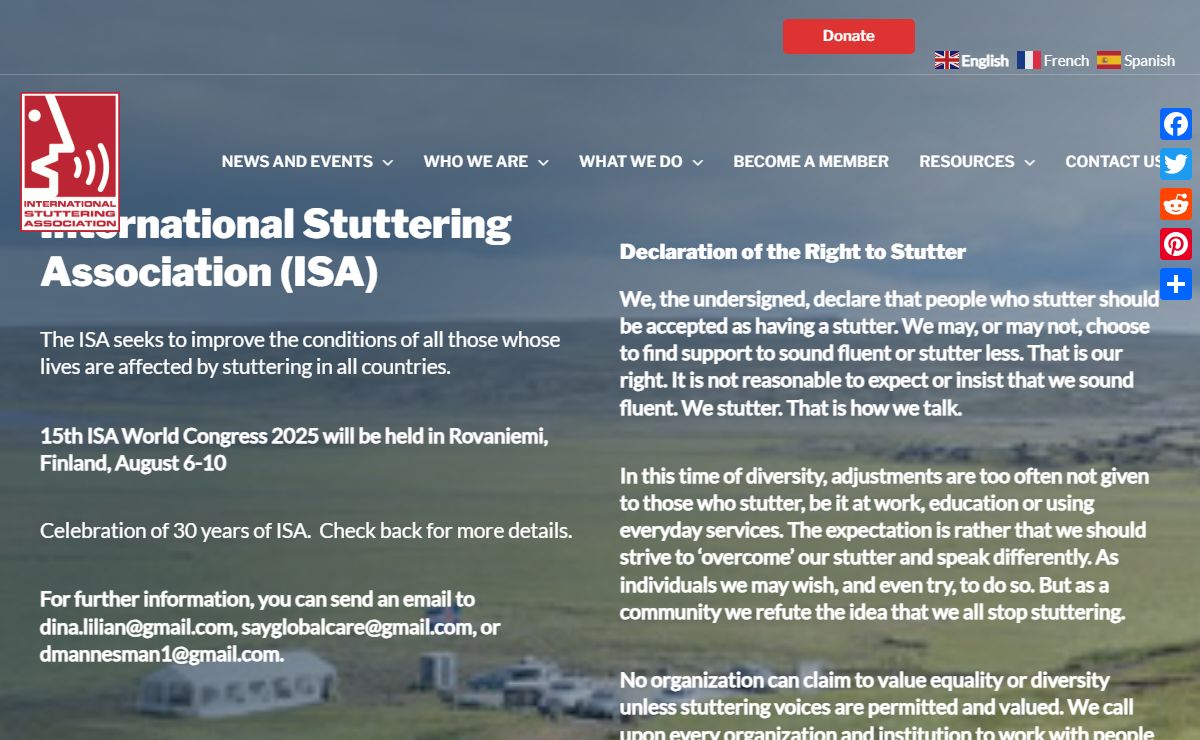 International Stuttering Association – A World that Understands Stuttering