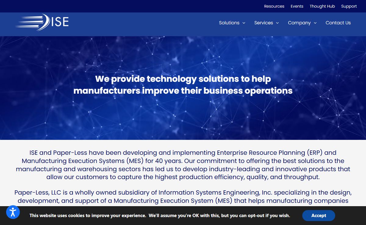 Home | ISE - Manufacturing Excellence through Software
