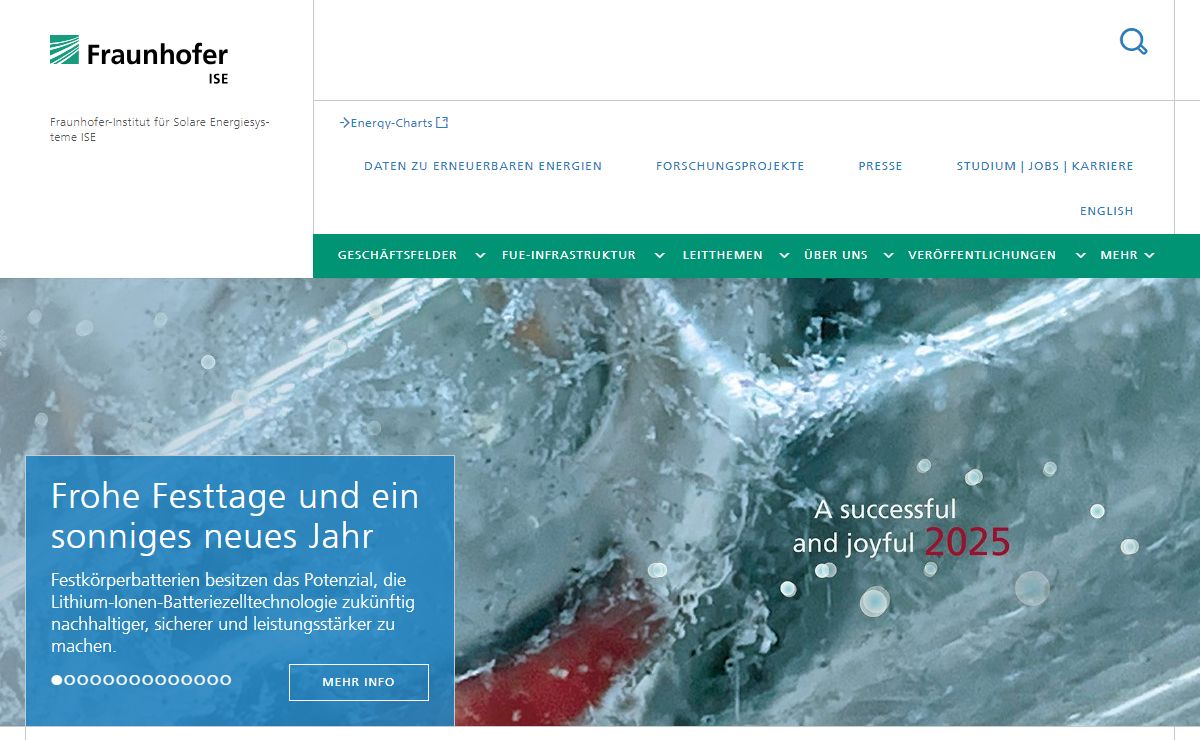 Forschen für die Energiewende - Fraunhofer-Institut für Solare Energiesysteme ISE - Fraunhofer ISE