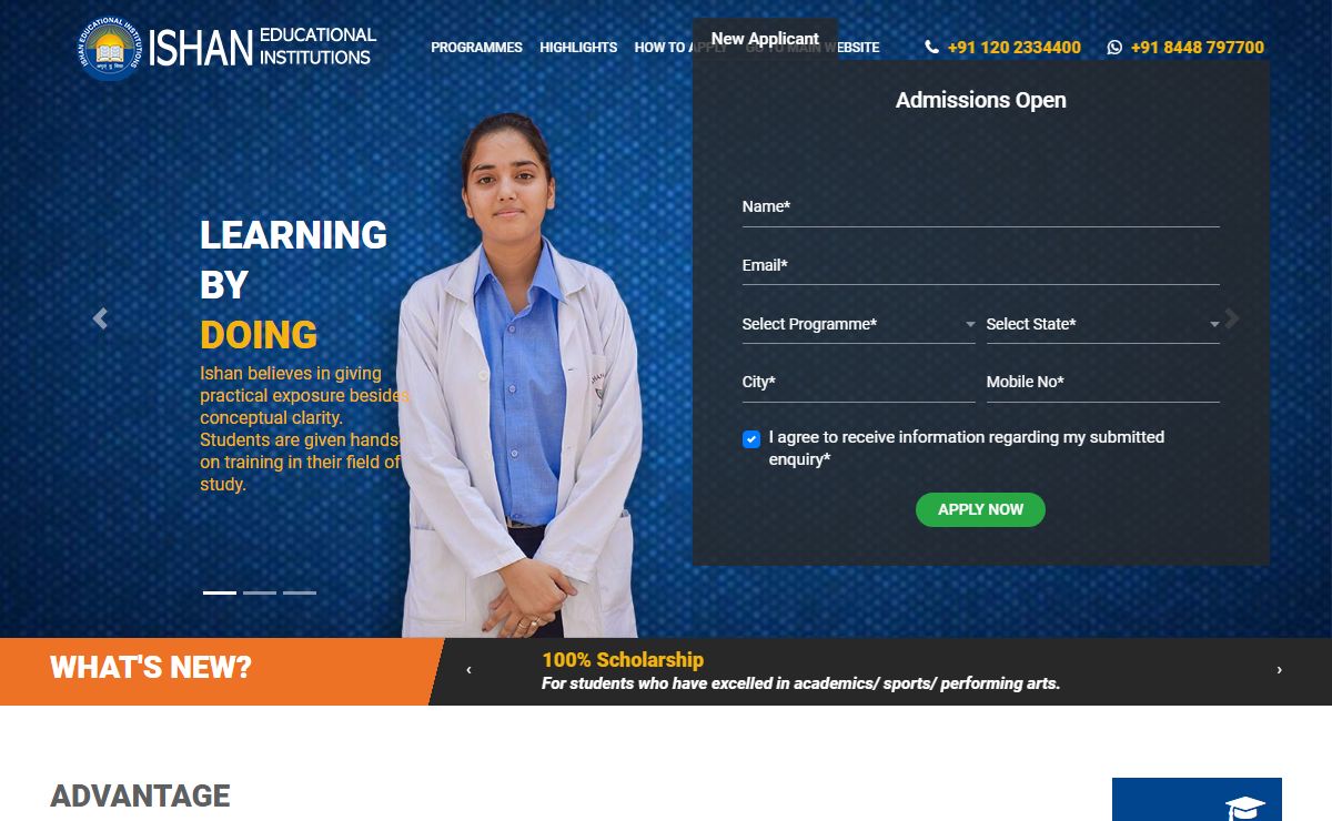 Home Page - Ishan Educational Institutions - Medical | Pharmacy | Law | Commerce | Management | Education