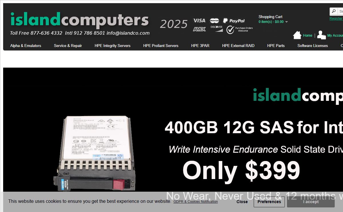 HP HPE Integrity & Alpha servers from Island Computers, islandco.com rx2800.com